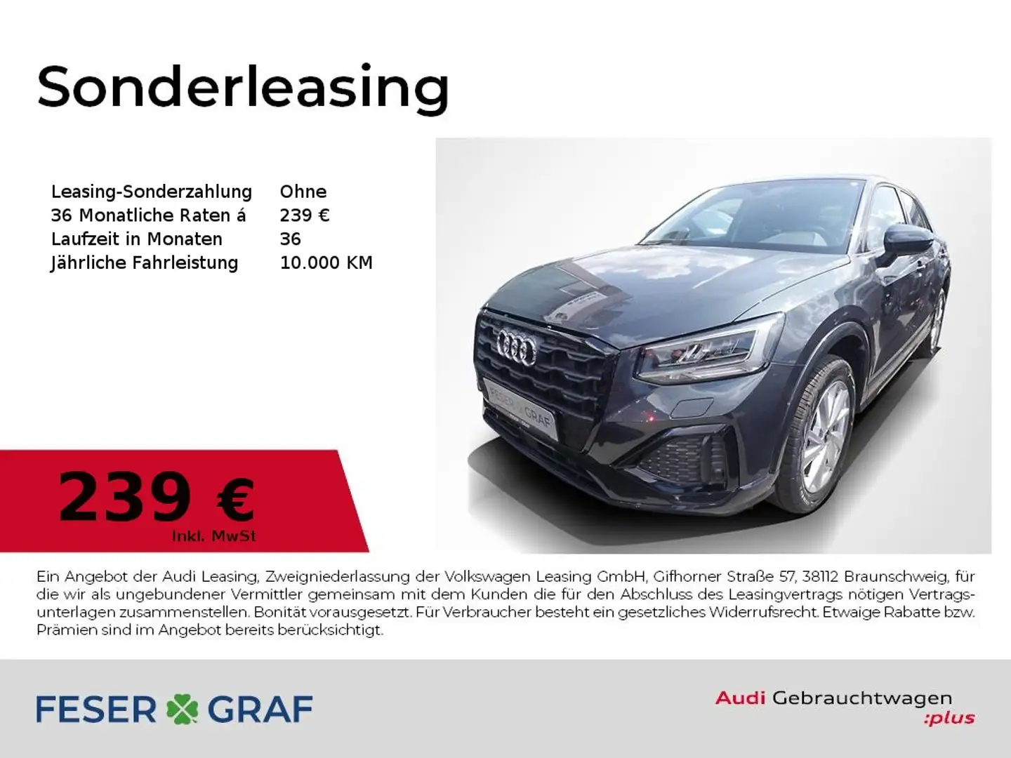 Audi Q2 35 TFSI advanced AHK Navi Sitzh. Grau - 1