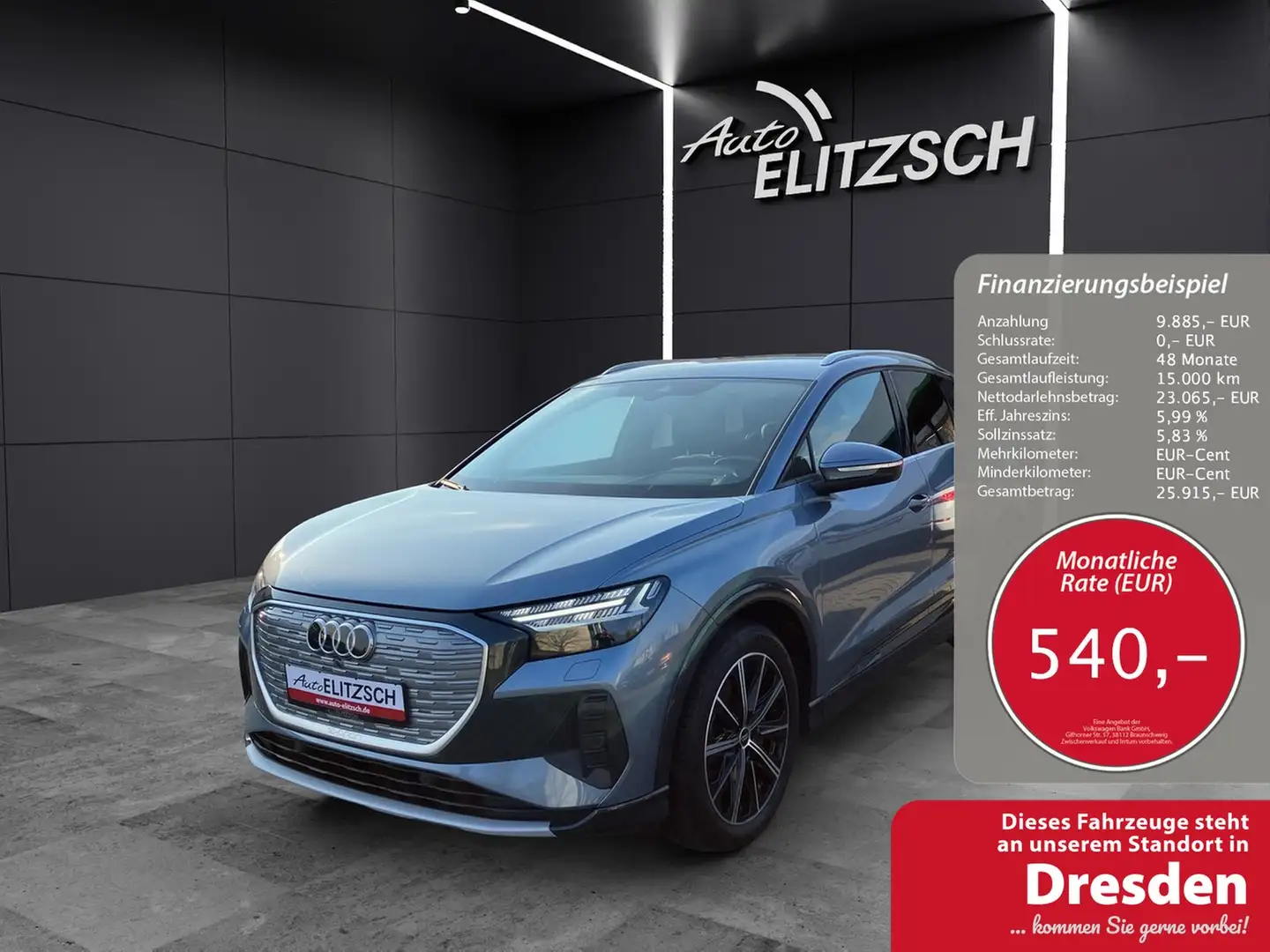 Audi Q4 e-tron 50 quattro Matrix SH WäPu LRHzg Kamera HuD Navi Blau - 1