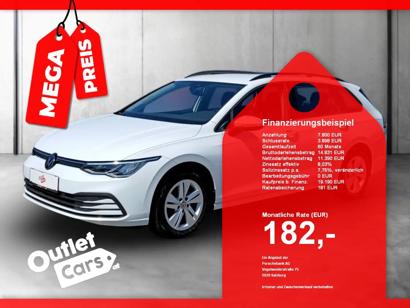 Volkswagen Golf VIII Var. 2.0 TDI DSG Life LED+MEGAPREIS Weiß - 1