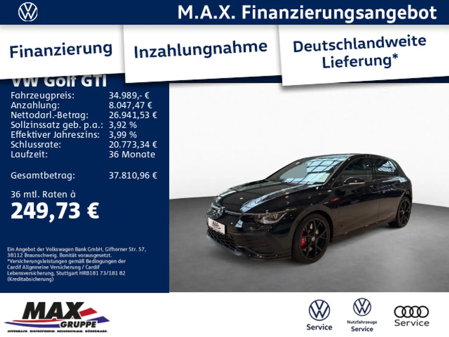 Volkswagen Golf GTI Golf VIII GTI Clubsport 2.0 TSI MATRIX LED+KAMER Schwarz - 1