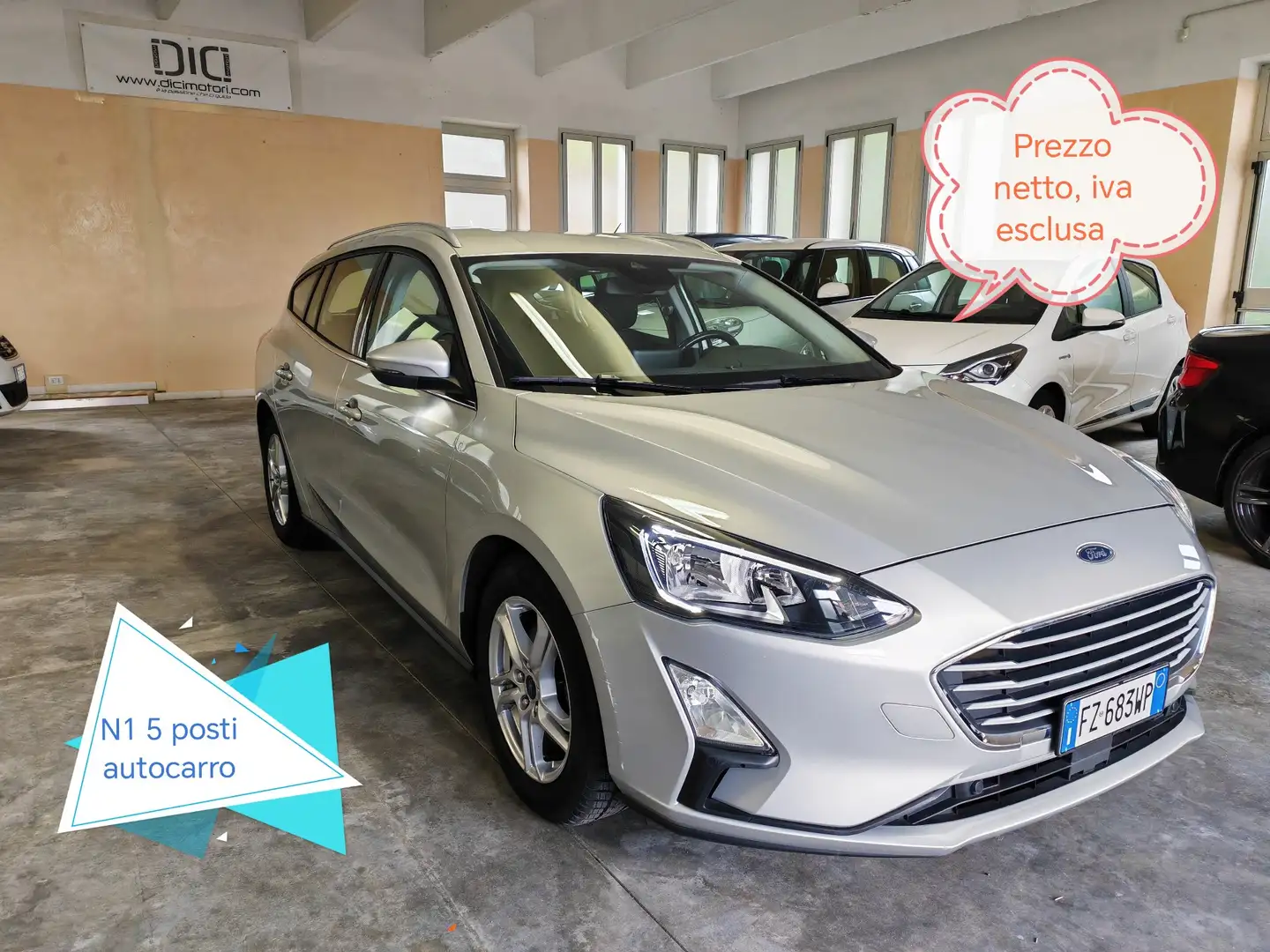 Ford Focus SW 1.5 ecoblue AUTOCARRO N1 5 POSTI Argent - 1