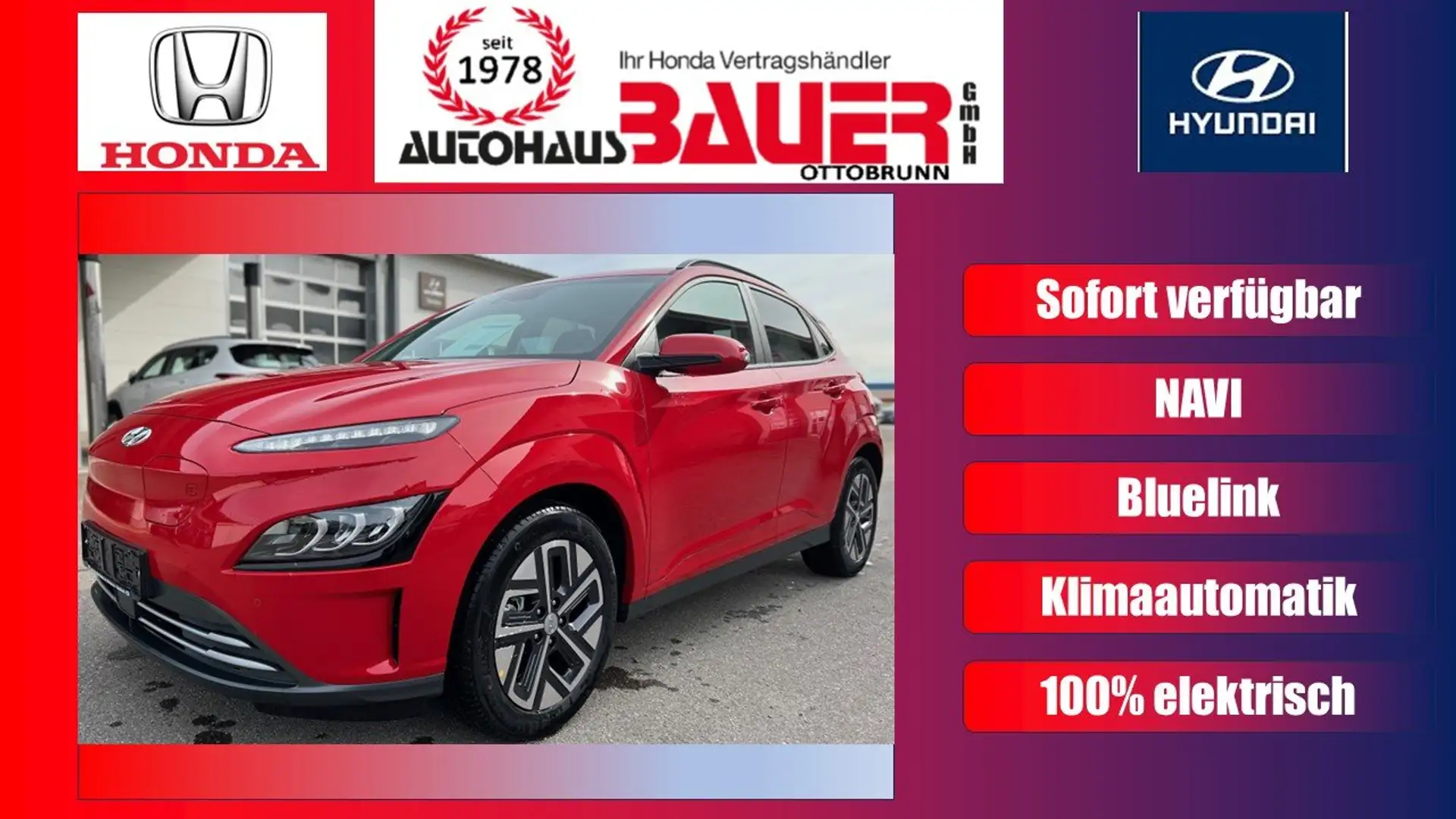 Hyundai KONA Prime Elektro 2WD +PRIME-Paket+ Rosso - 1