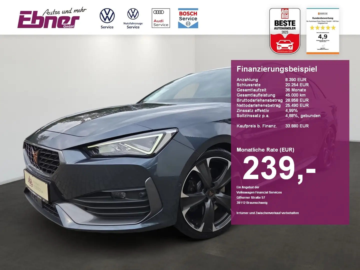CUPRA Leon Sportstourer VZ 4DRIVE 310PS DSG AHK+KAMERA+ASSIST Gris - 1
