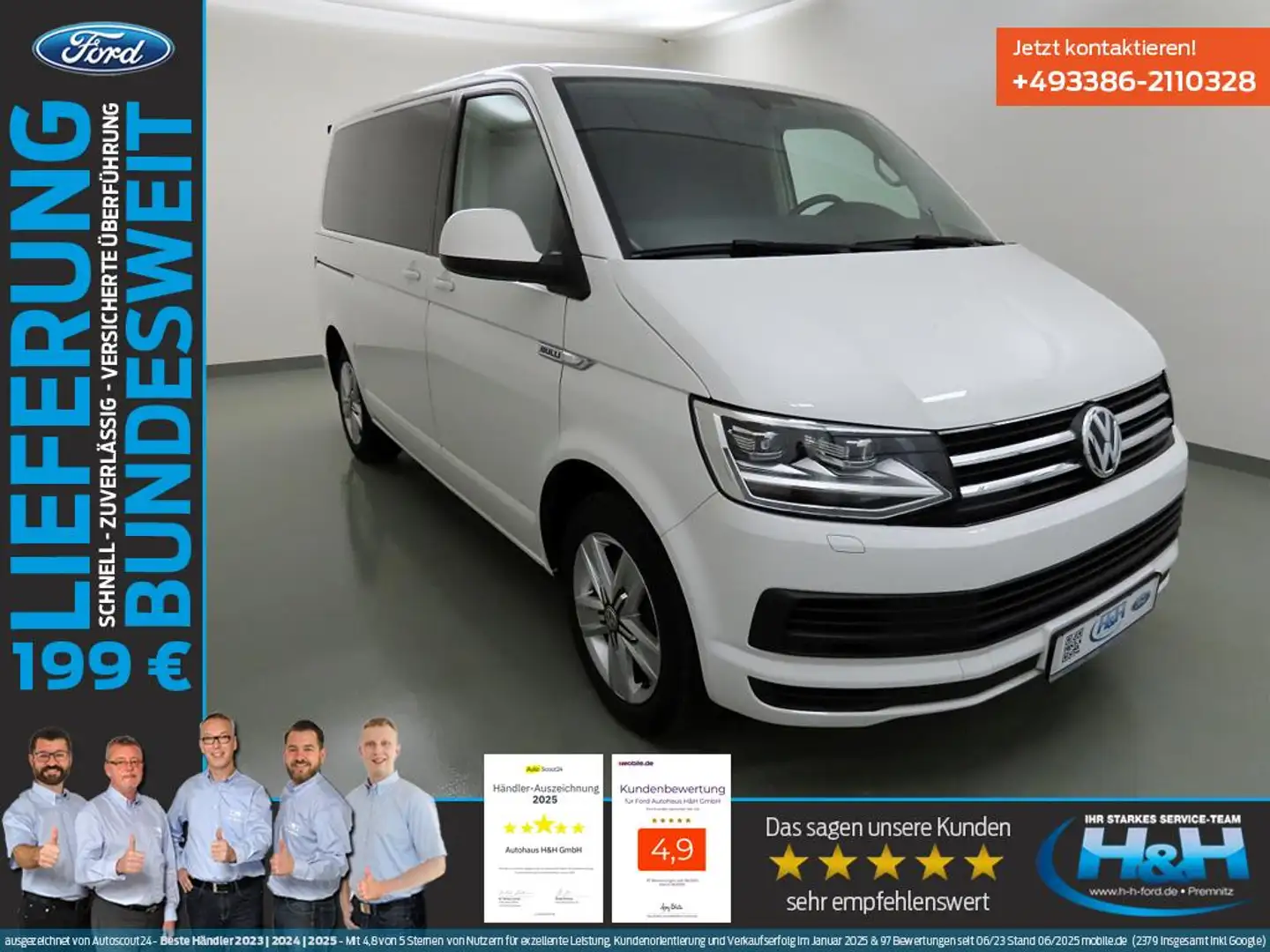 Volkswagen T6 Multivan T6 2.0 TDI Aut Multivan Comfortline AHK+LED+Kam White - 1