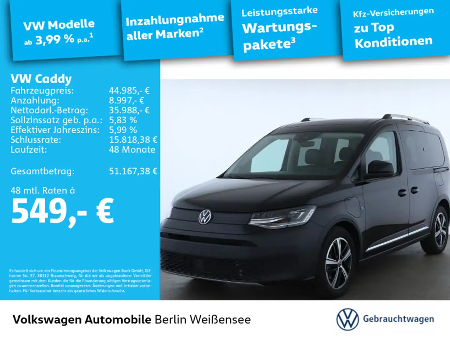 Volkswagen Caddy 1.5 TSI eHybrid*PanAmericana*NAV*LED*RFK*P Schwarz - 1