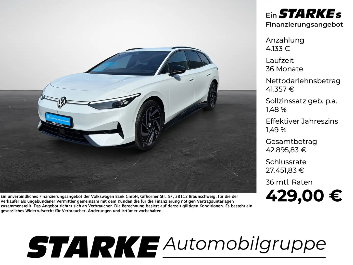 Volkswagen ID.7 Tourer Pro Weiß - 1