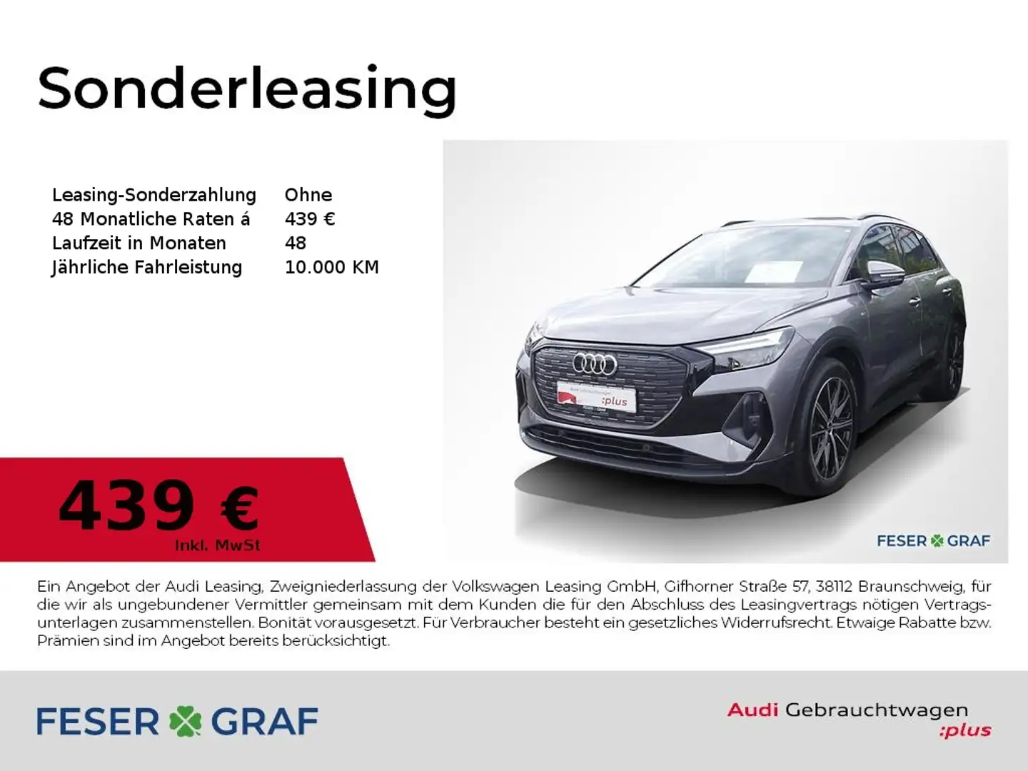 Audi Q4 e-tron 40 e-tron S line Int/ACC plus/AHK/PDC/20 Zoll Grau - 1
