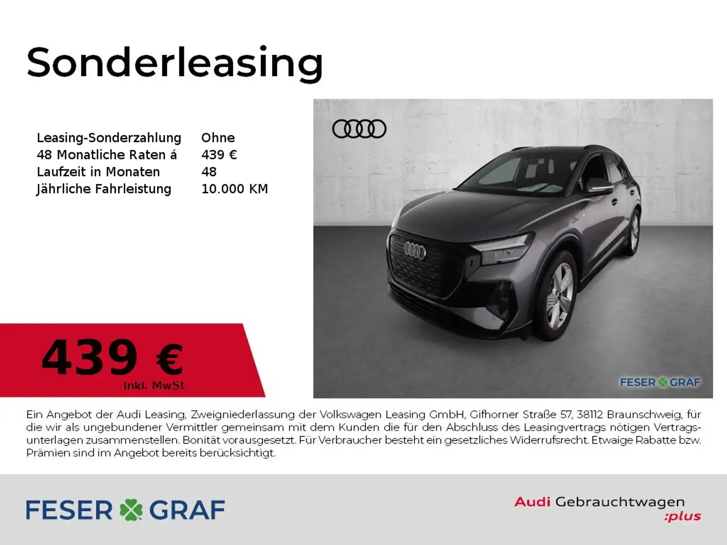 Audi Q4 e-tron 40 e-tron S line Int/ACC plus/AHK/20 Zoll Grau - 1