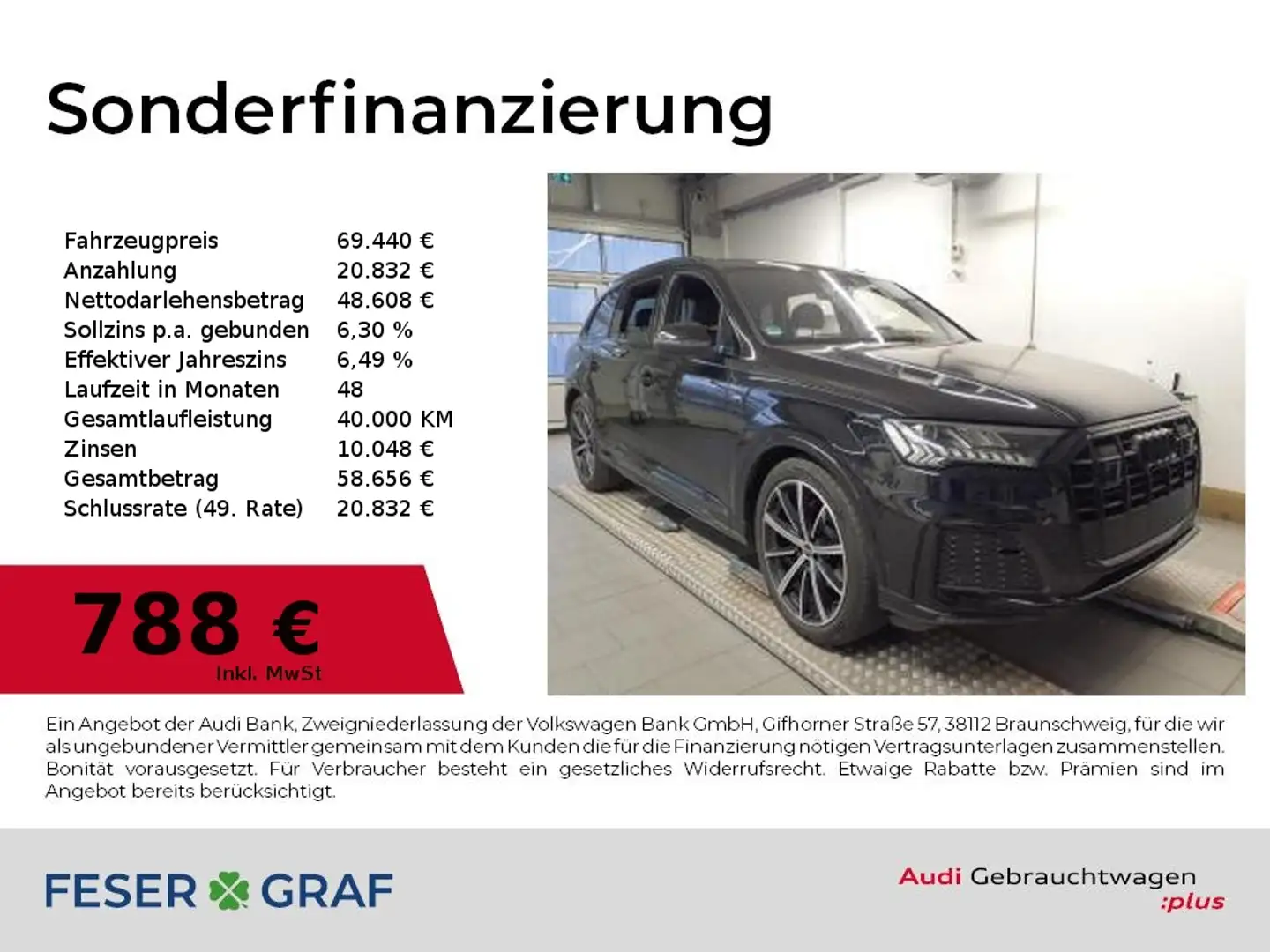 Audi Q7 50 TDI S Line comp+ HUD,Matrix,Standhzg,B&O,Kamera Schwarz - 1