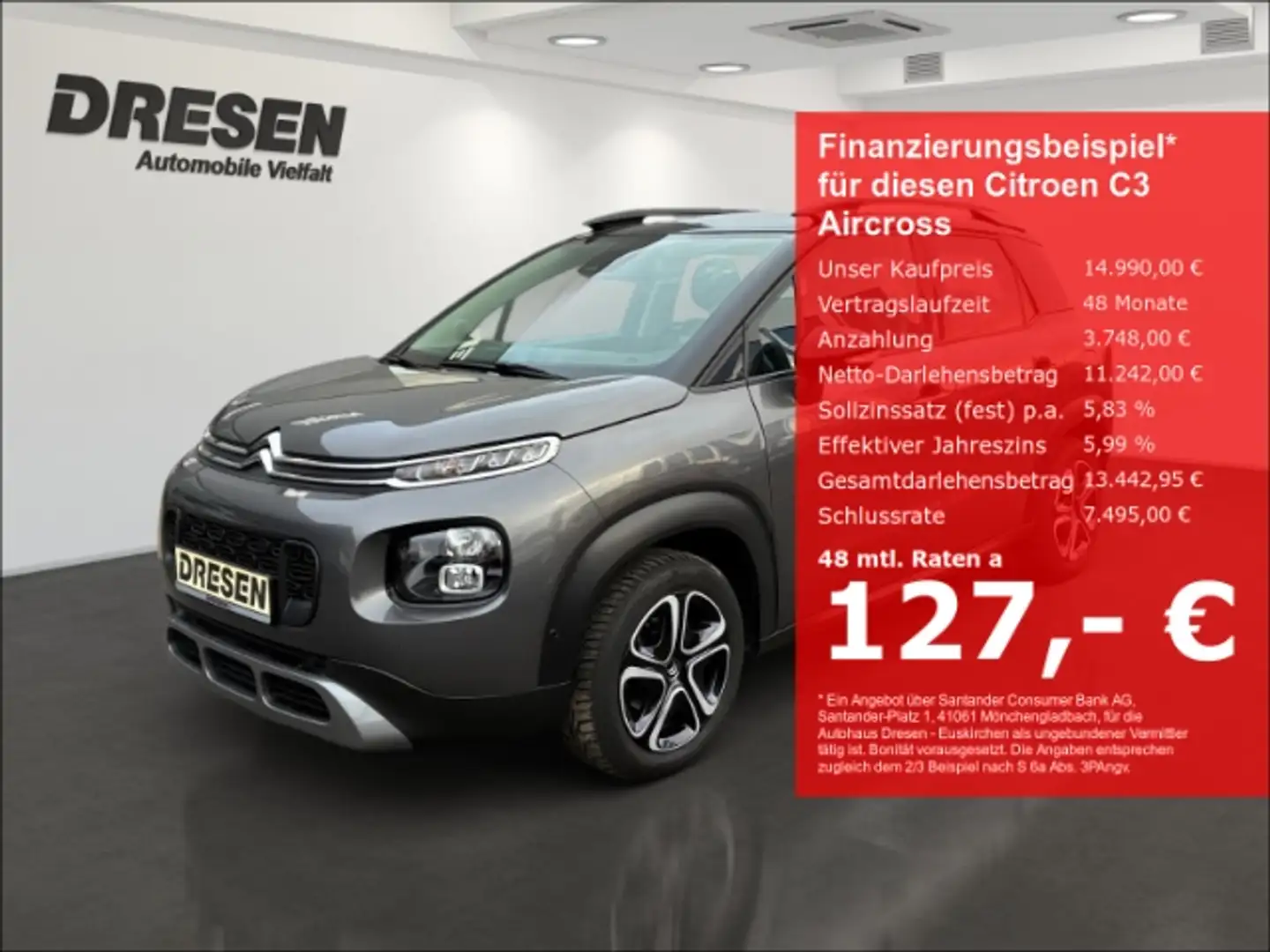 Citroen C3 Aircross 1.5 BlueHDi Shine APPLECARPLAY ANDROID AUTO KAMERA Grau - 1