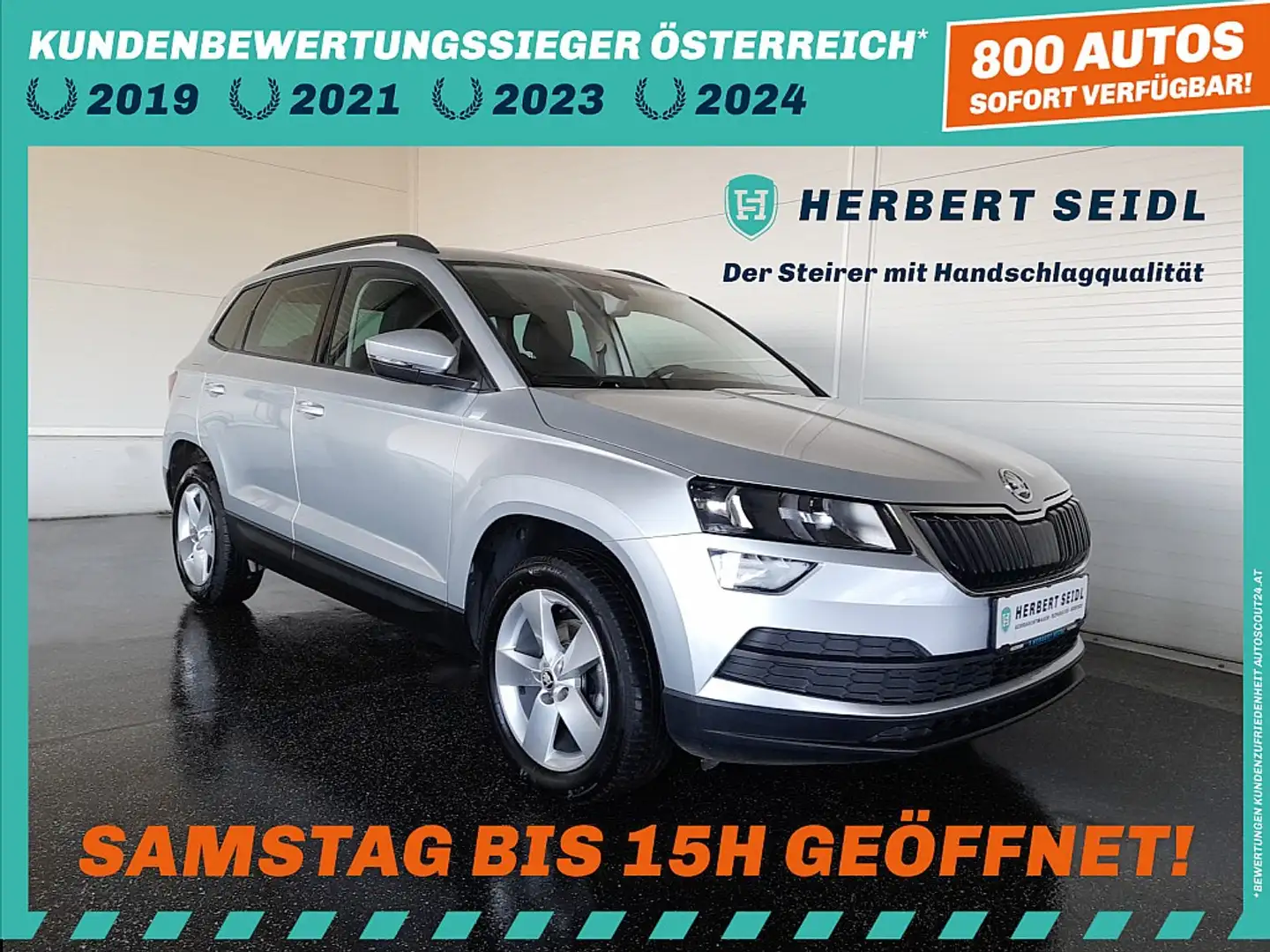Skoda Karoq 1,6 TDI *17 ZOLL / LED / NAVI / AHV / ACC / PDC... Silber - 1