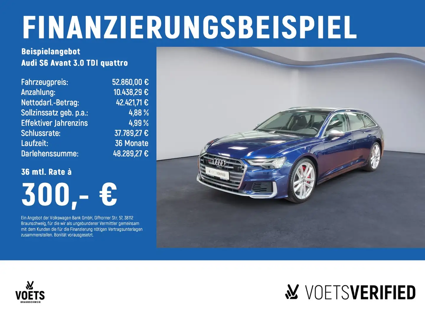Audi S6 Avant 3.0 TDI quattro MATRIX-LED+STANDHZG+PDC Bleu - 2