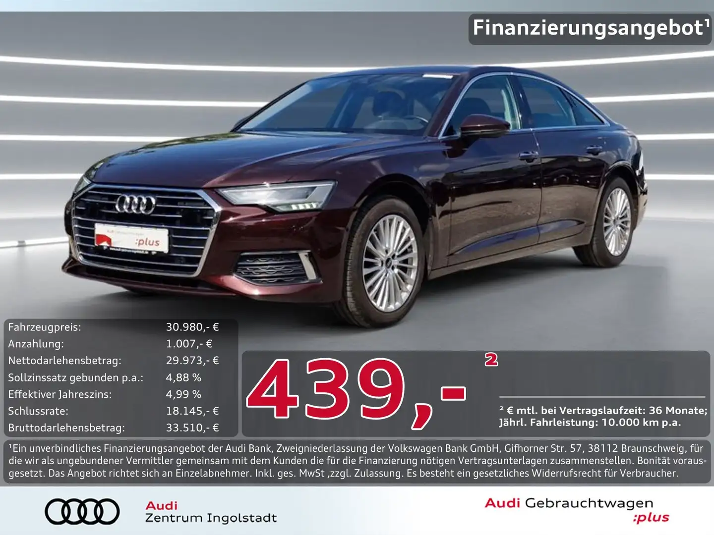 Audi A6 Limousine 35 TDI NAVI ACC virtual Kam. Design Rosso - 1