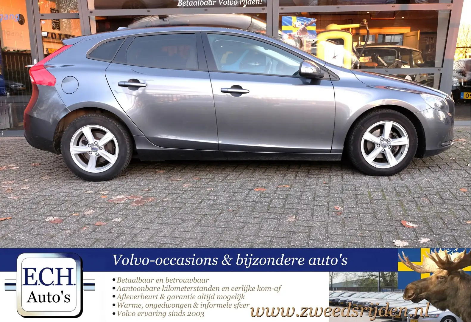Volvo V40 1.6 D2 115 pk, Leer, Panoramadak, Stoelverwarming, Gris - 2