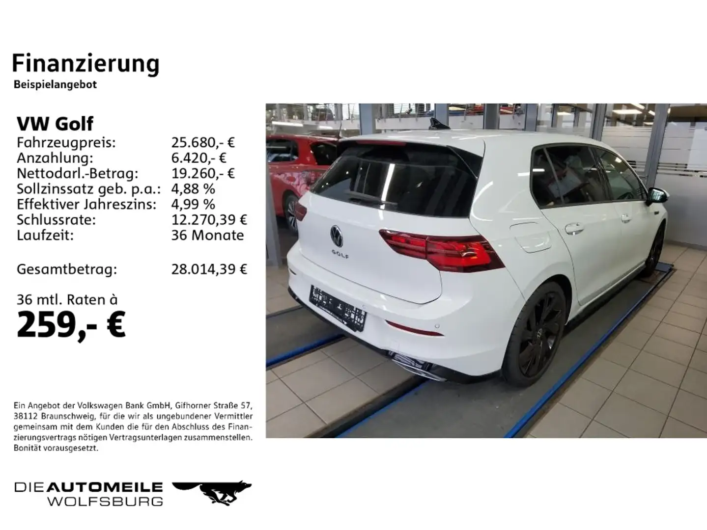 Volkswagen Golf 8 VIII 1.5 TSI R-Line Einparkhi/Multilenk/S Weiß - 2