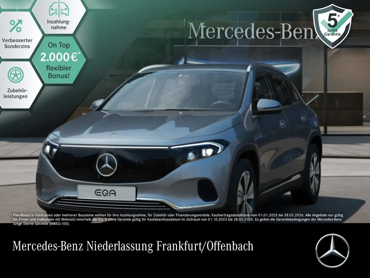 Mercedes-Benz EQA 300 4M PROG+ADVANCED+AHK+360+SPUR Silber - 1
