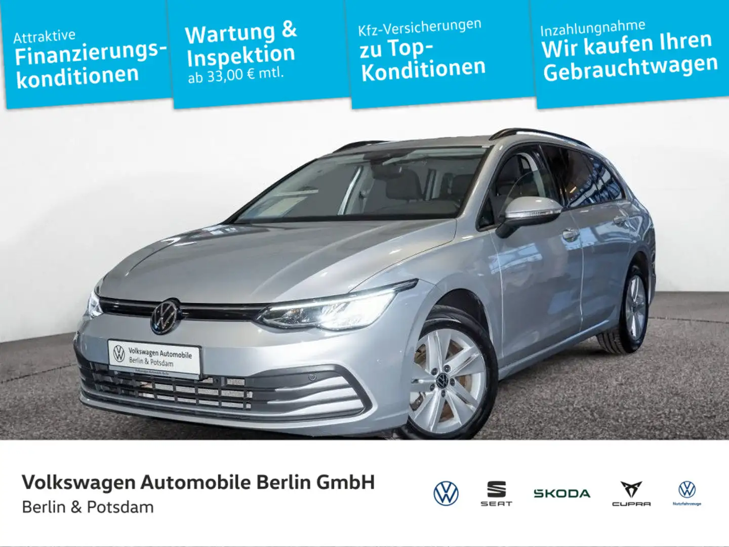 Volkswagen Golf Variant Golf VIII Variant 1.0 TSI DSG Life Nav LED SHZ A Silber - 1