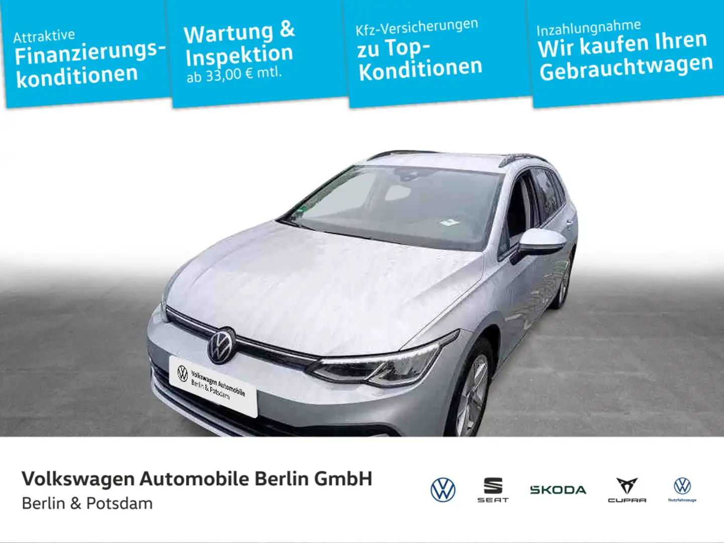 Volkswagen Golf Variant Golf VIII Variant 1.0 TSI DSG Life Nav LED SHZ A Silber - 1