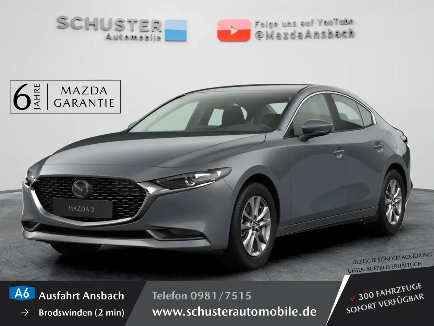 Mazda 3 Fastback 2025 Prime 140PS NAVI HEADUP LED APC Grau - 1