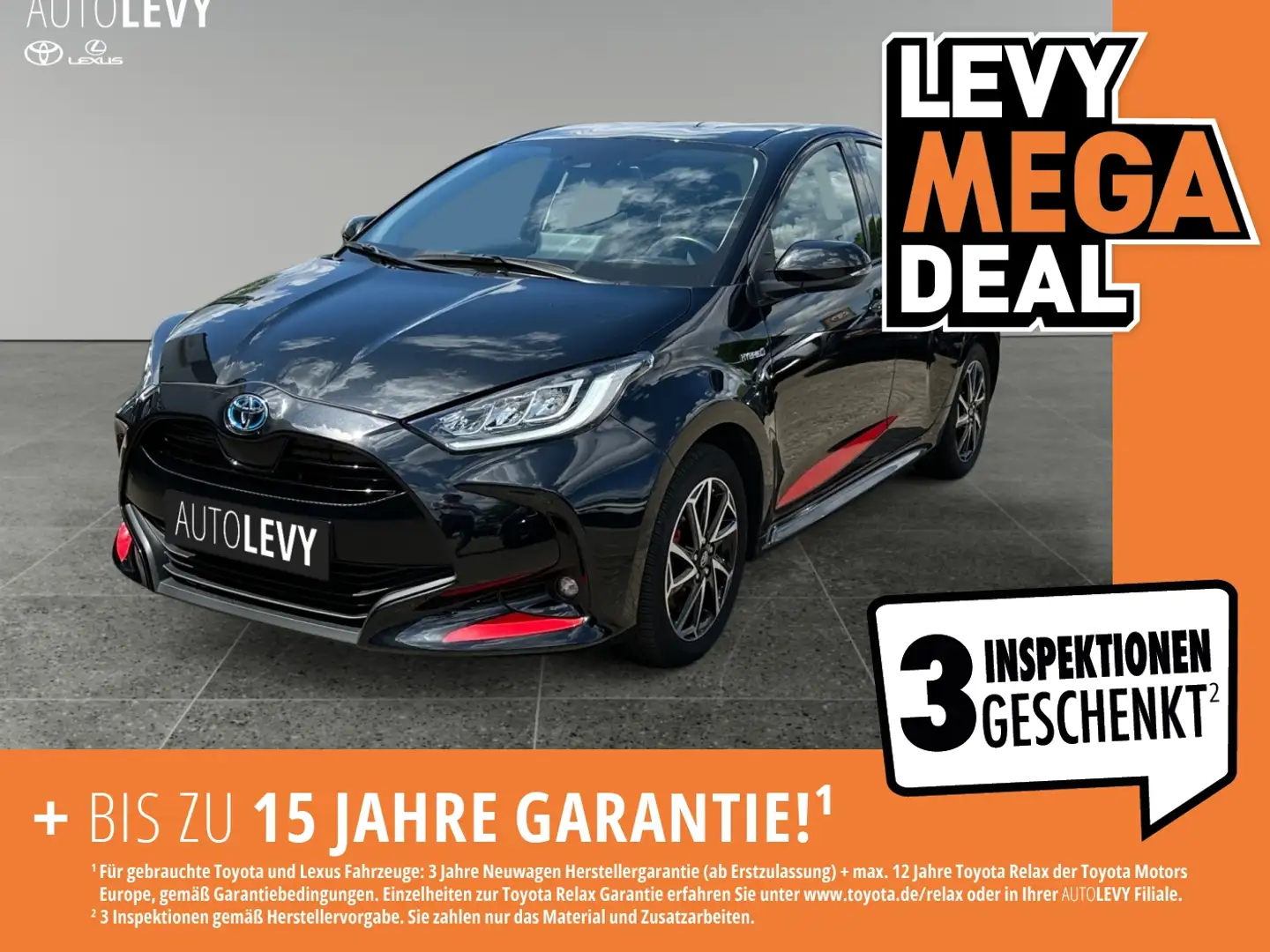 Toyota Yaris 1.5 Hybrid Team D *KAMERA*TEMPO*KLIMA* Black - 1