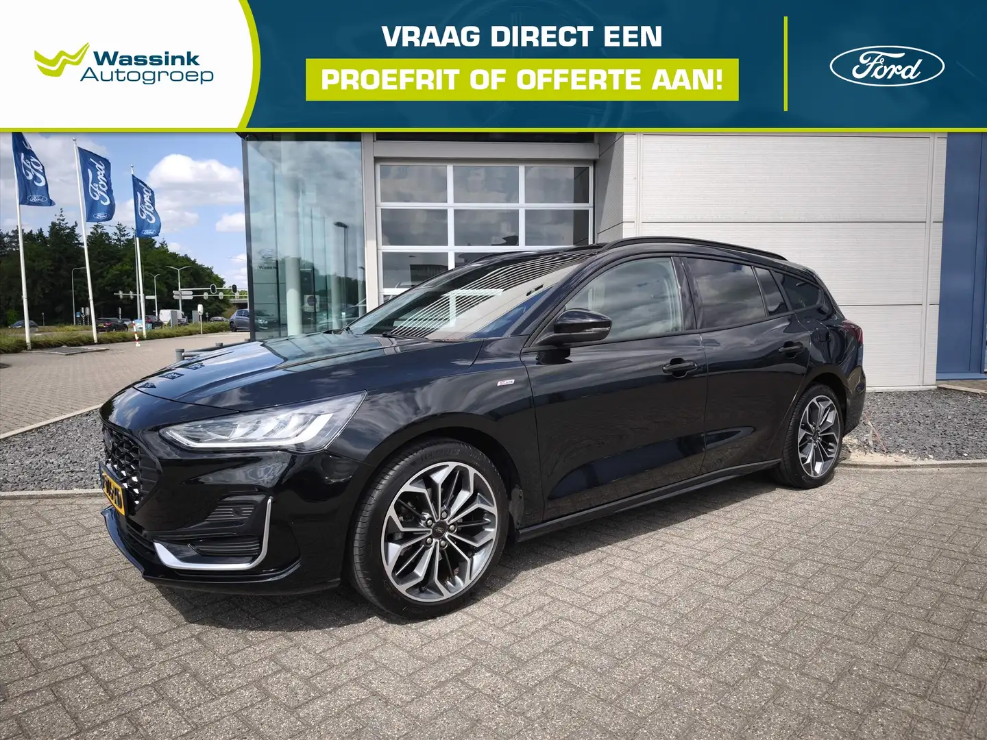 Ford Focus Wagon 1.0 EcoBoost Hybrid 125pk ST-Line Vignale | Zwart - 1