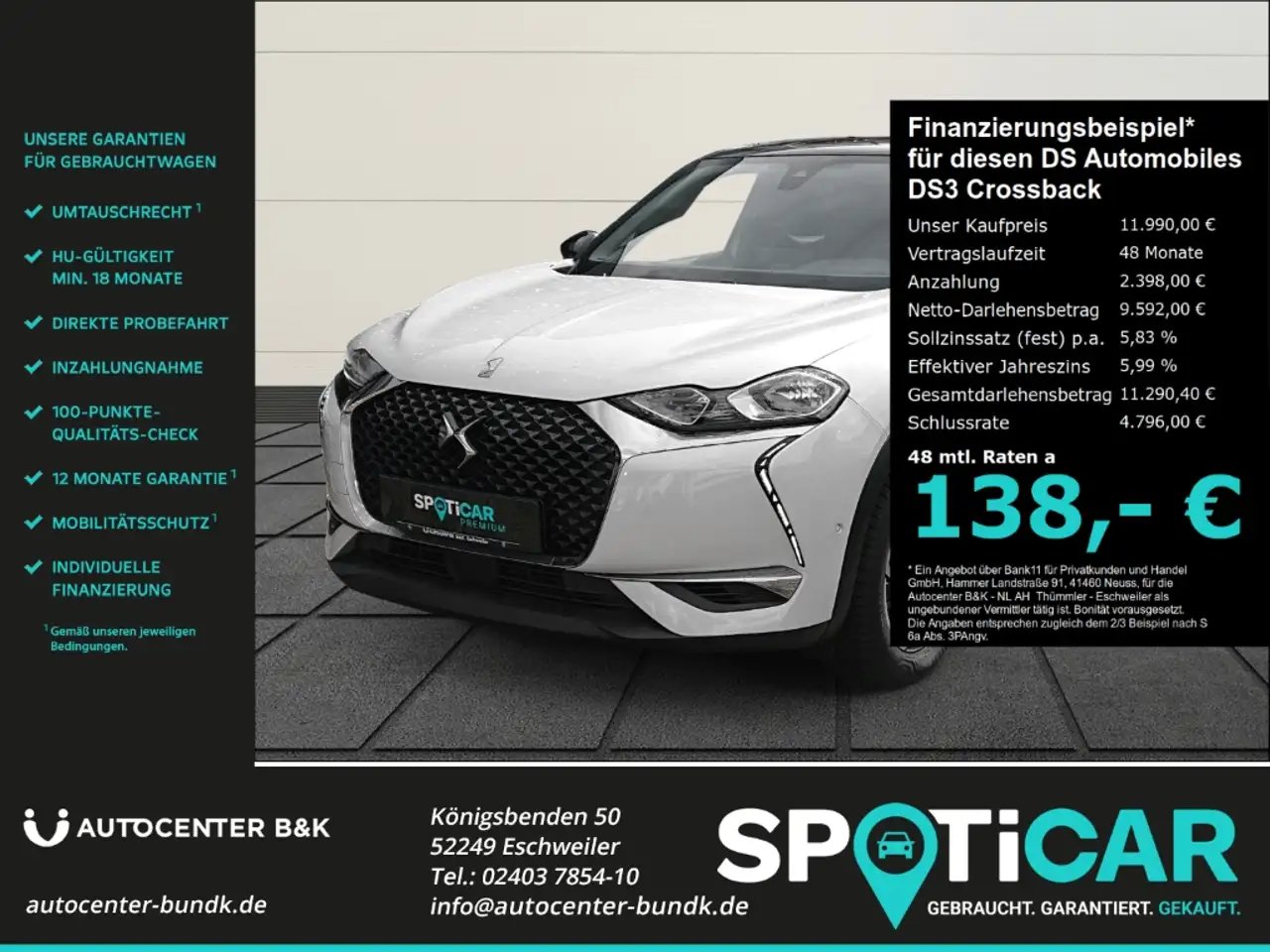 DS Automobiles DS 3 Crossback PureTech 100 SO CHIC SHZ Kamera PDC — миниатюра 1