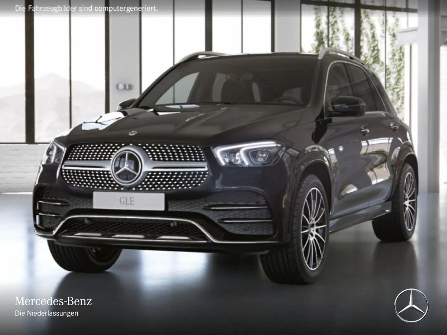 Mercedes-Benz GLE 350 de 4M AMG+PANO+360+AHK+LED+FAHRASS+21"+HUD Schwarz - 2