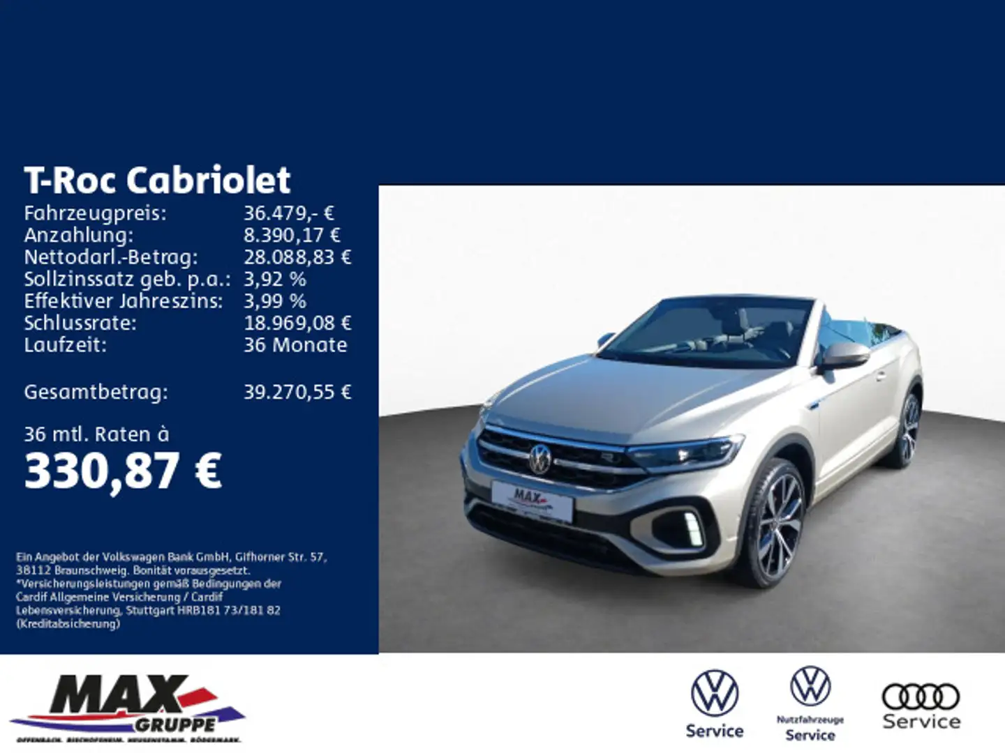 Volkswagen T-Roc 1.5 TSI DSG R-LINE MATRIX LED+KA Silber - 1
