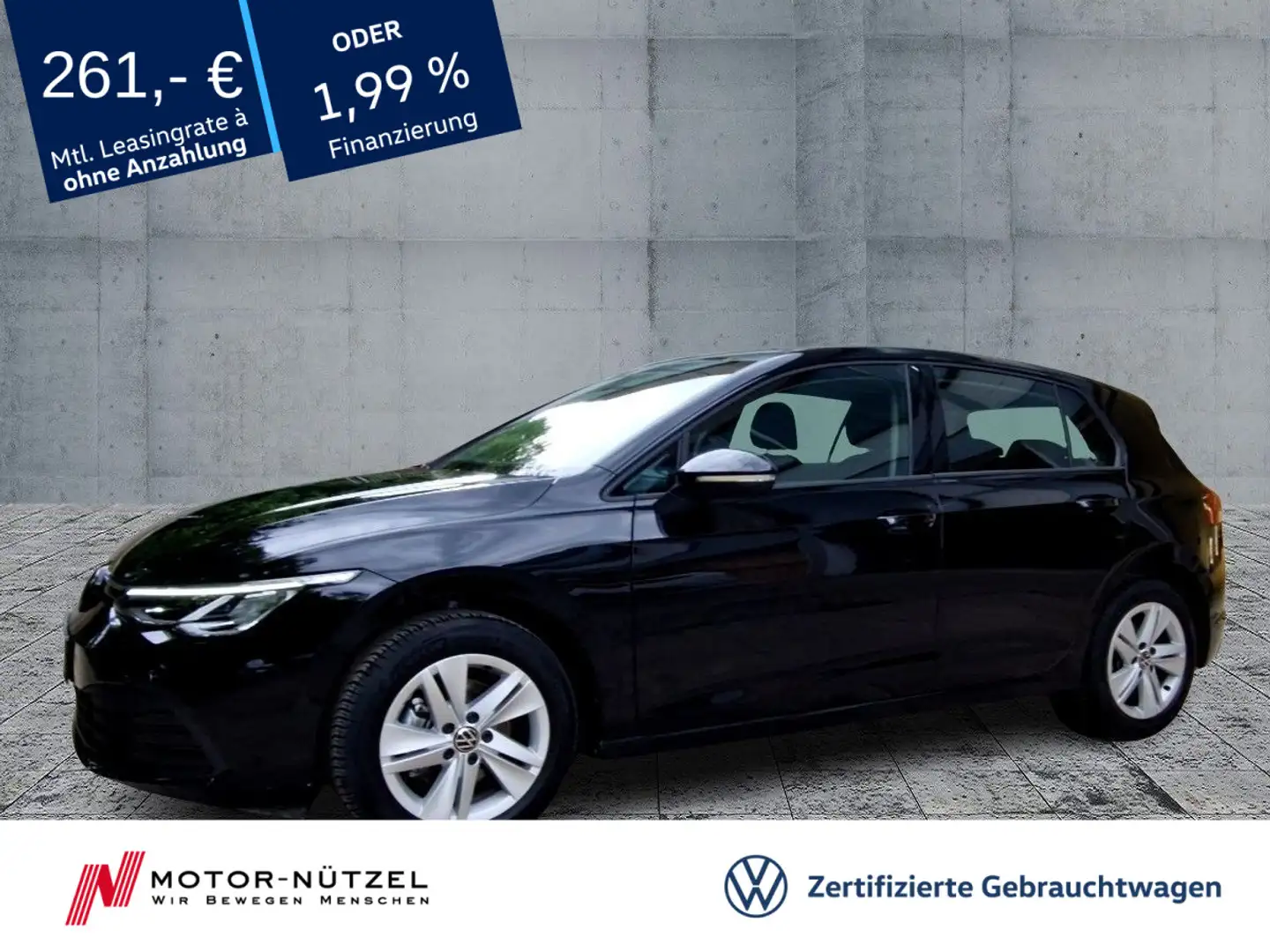 Volkswagen Golf VIII 1.5 TSI LIFE 5JG+LED+NAVI+ACC+SHZ+DAB Noir - 1
