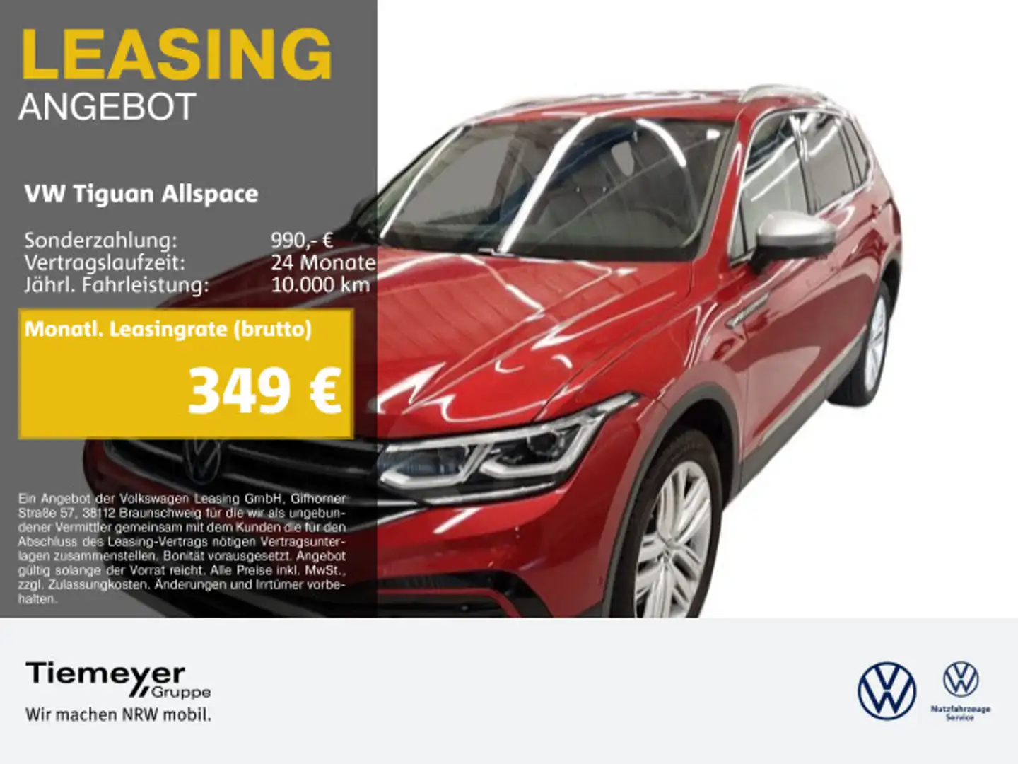 Volkswagen Tiguan Allspace 2.0 TDI DSG 4M ELEGANCE 7-SITZE Rot - 1