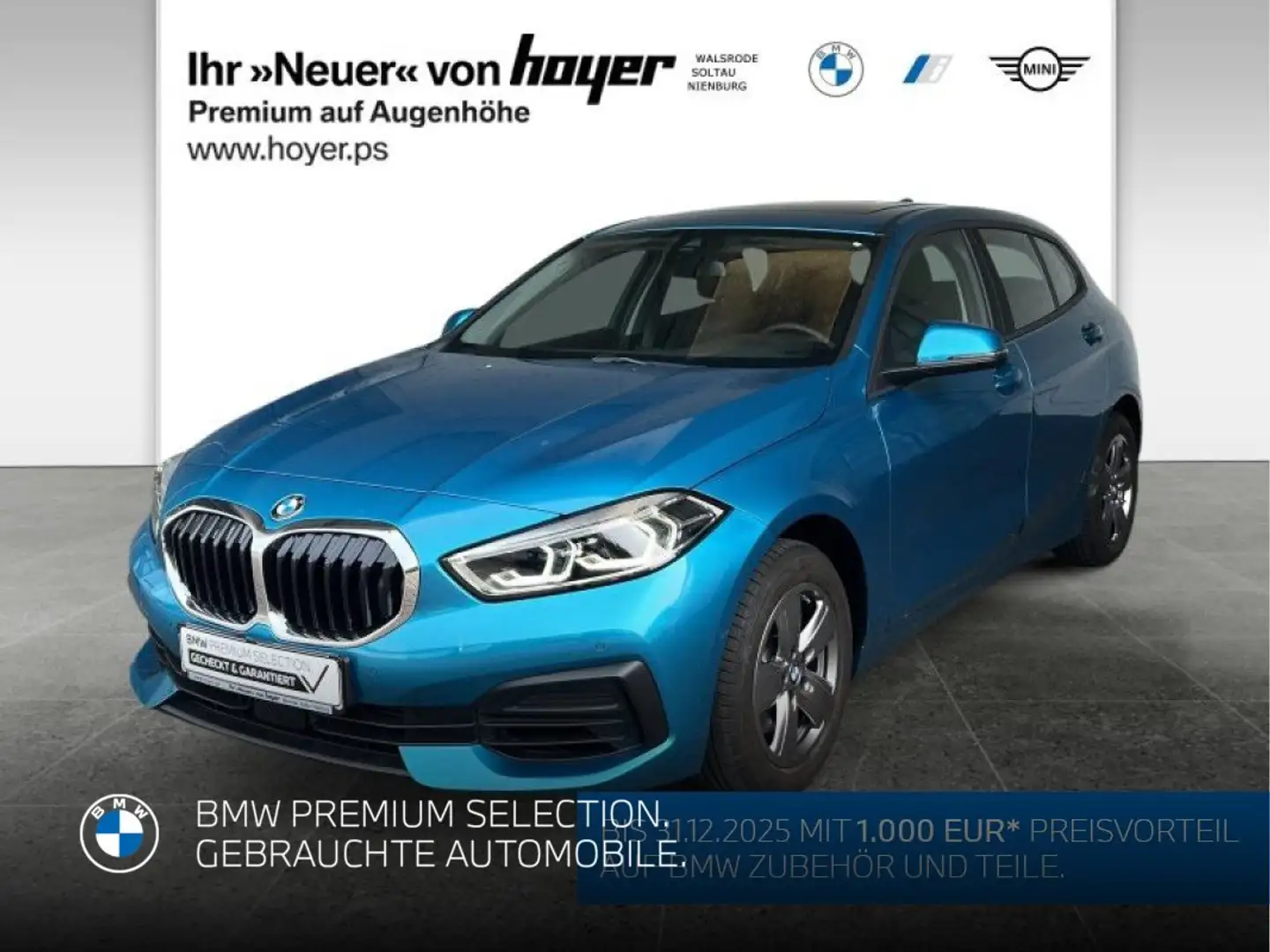 BMW 116 i Hatch Advantage DAB LED WLAN Pano.Dach Shz Blau - 1