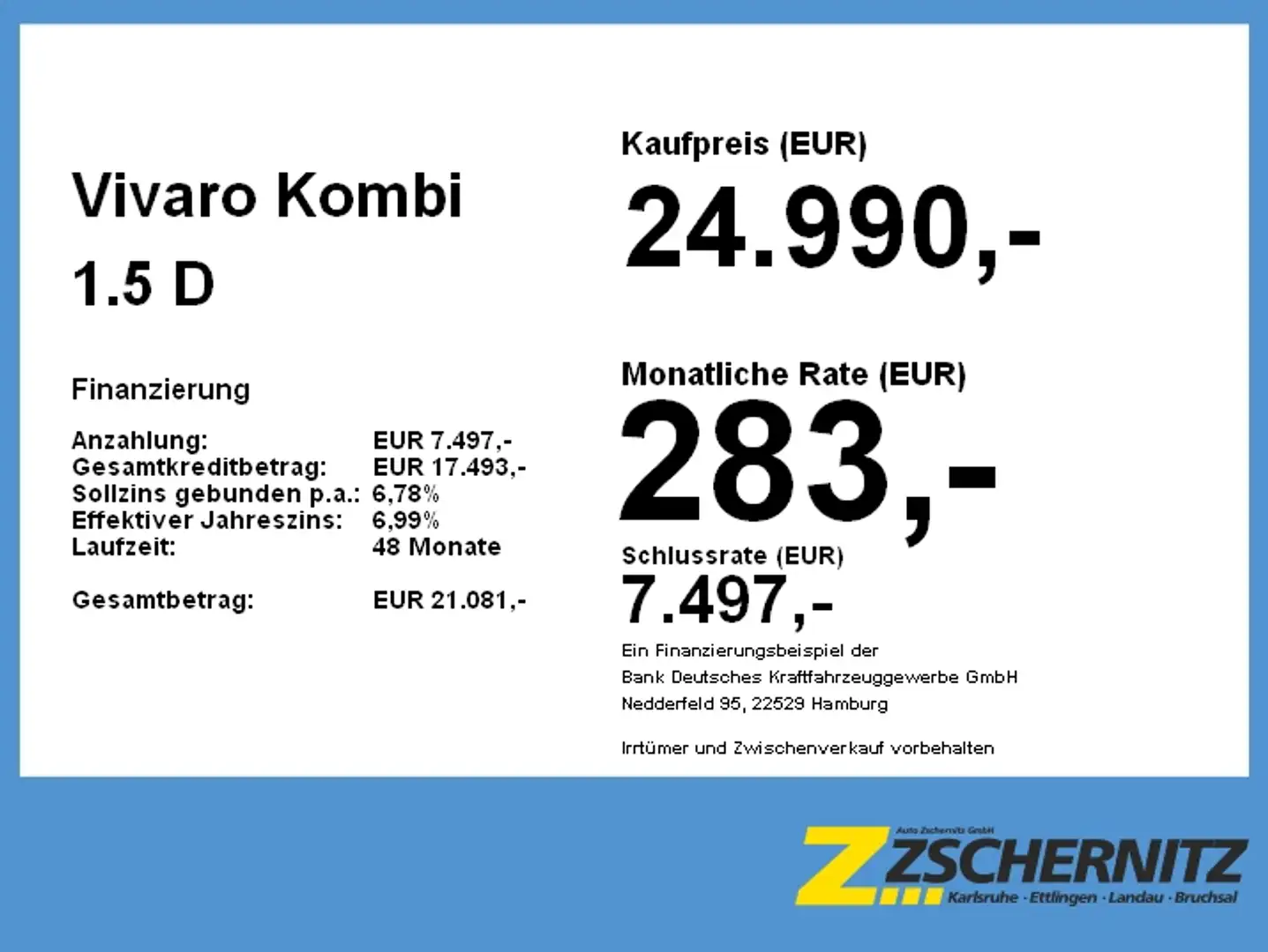 Opel Vivaro Kombi 1.5 D (3) L Grau - 2