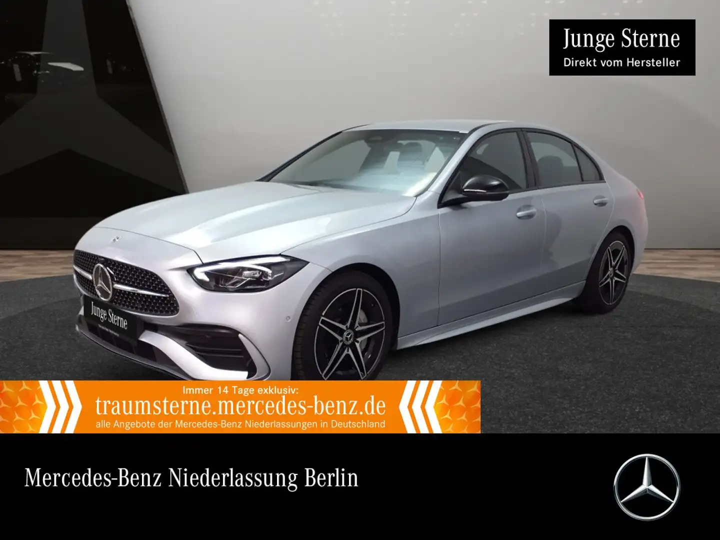 Mercedes-Benz C 180 AMG+NIGHT+LED+KAMERA+TOTW+KEYLESS+9G Silber - 1