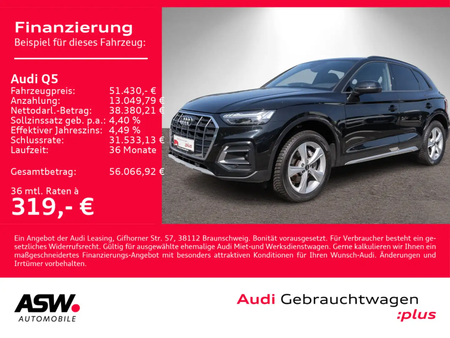 Audi Q5 S line 45TFSI quattr Stro LED 360° Pano LEDER Schwarz - 1