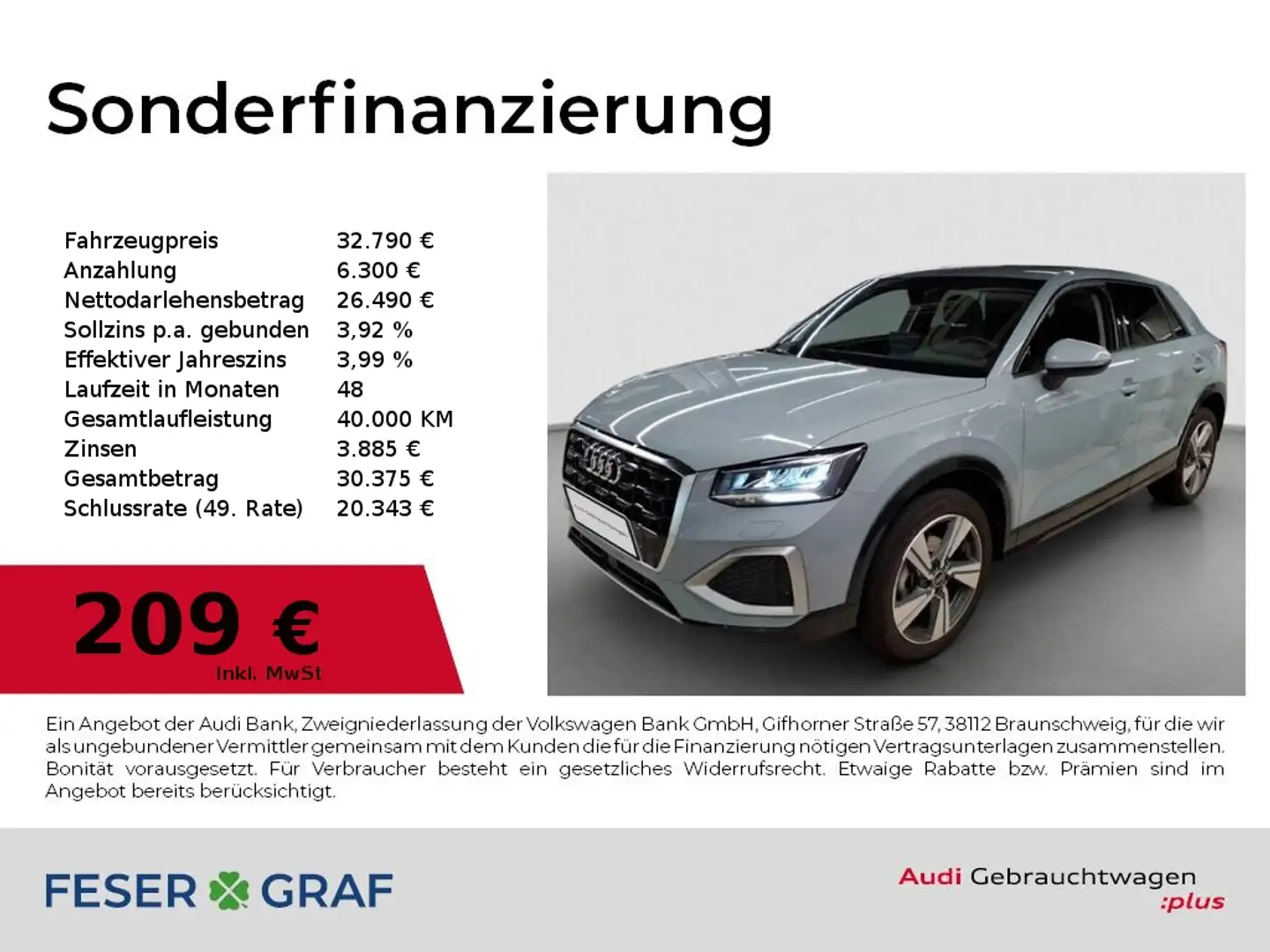Audi Q2 35TFSI advanced AHK/SHZ/Navi/ACC/Kamera Grau - 1