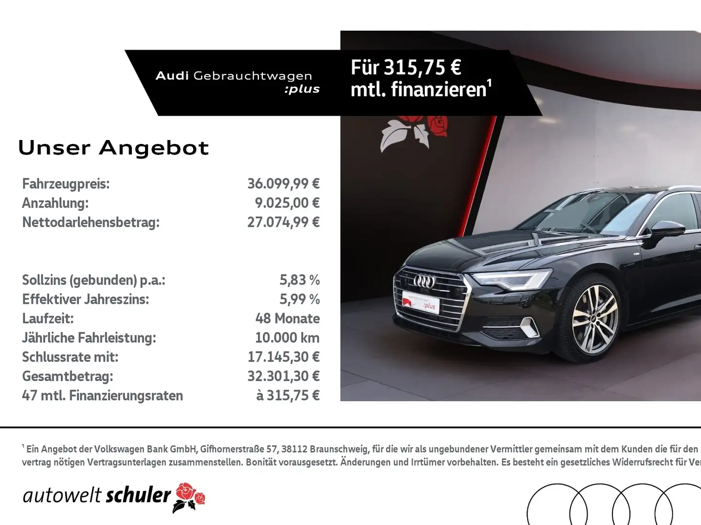 Audi A6 Avant 50 2.0 TFSI e quattro S-line Matrix-LED B&O Schwarz - 1