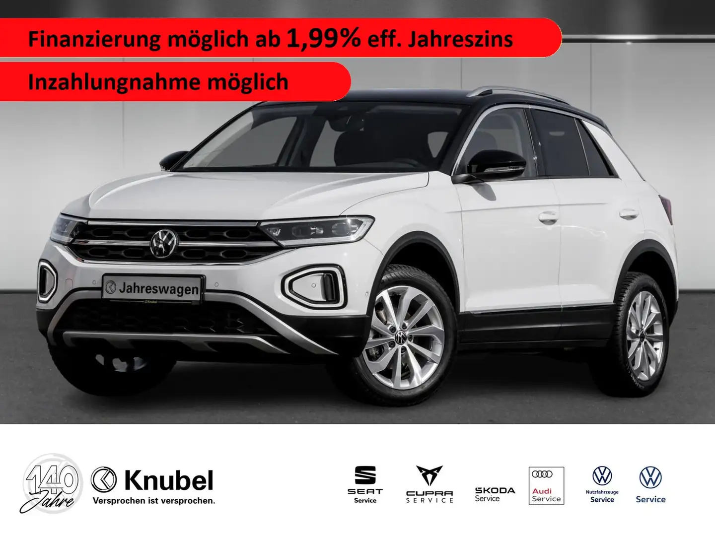 Volkswagen T-Roc Style 1.5 TSI DSG LED+/NAVI/AHK/ACC/PARKASS. Weiß - 1
