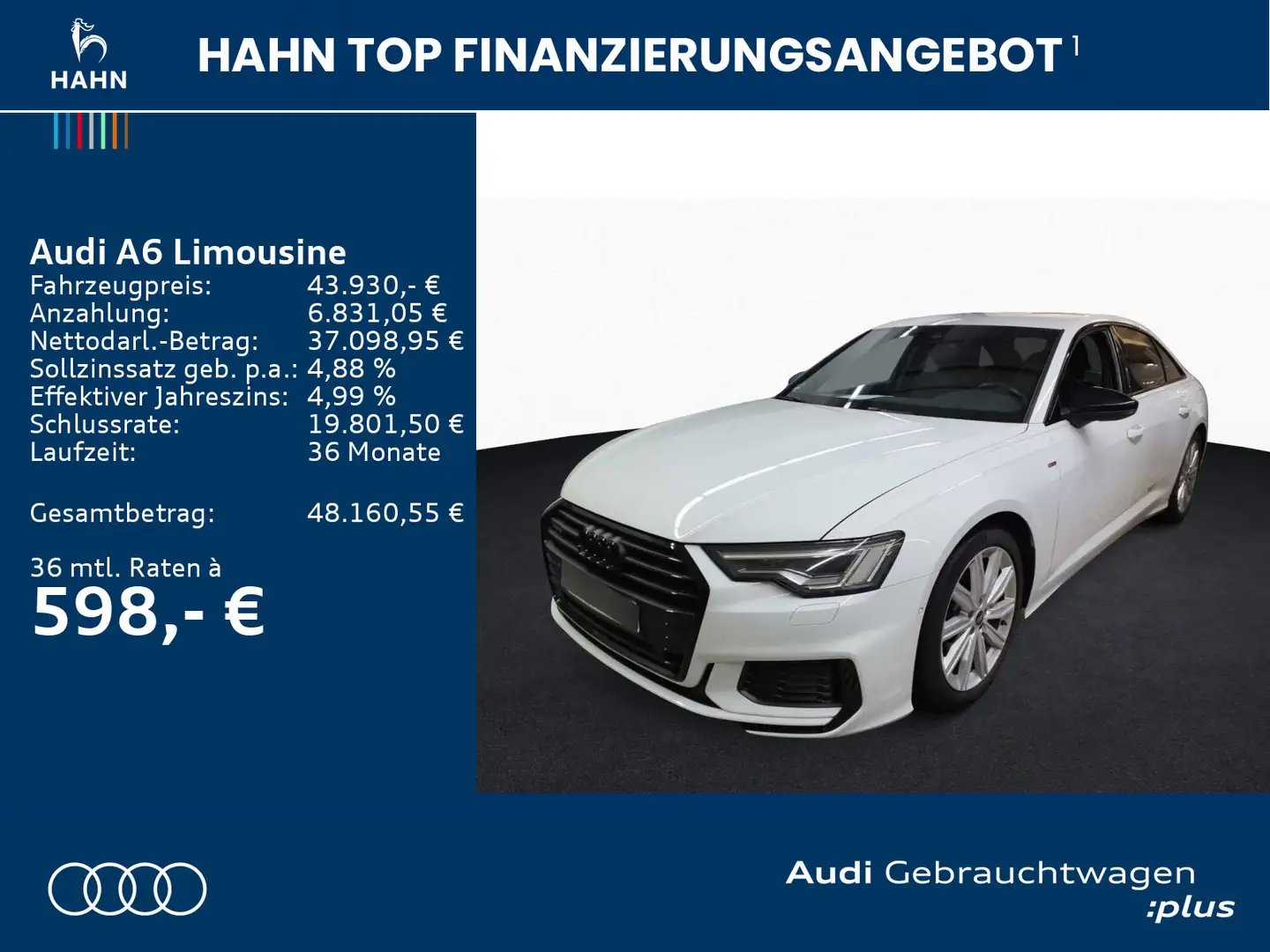 Audi A6 55 TFSIe quattro S line AHK-Vor CAM Weiß - 2