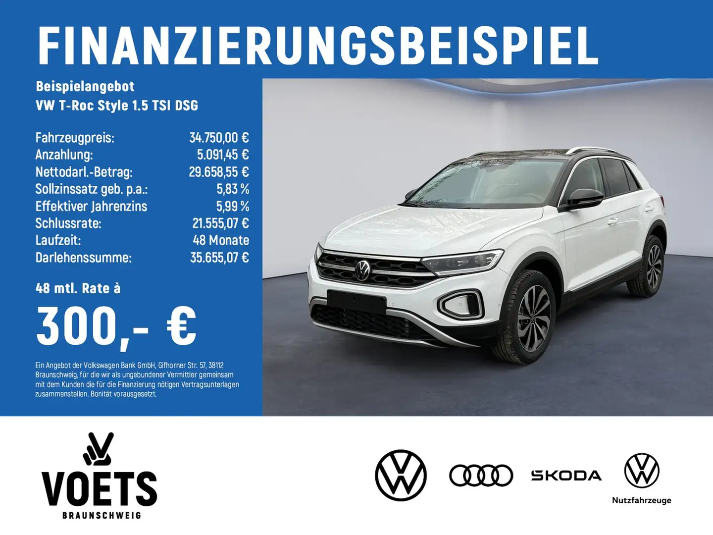 Volkswagen T-Roc Style 1.5 TSI DSG KEYLESS+TravelAssist+LED Weiß - 2