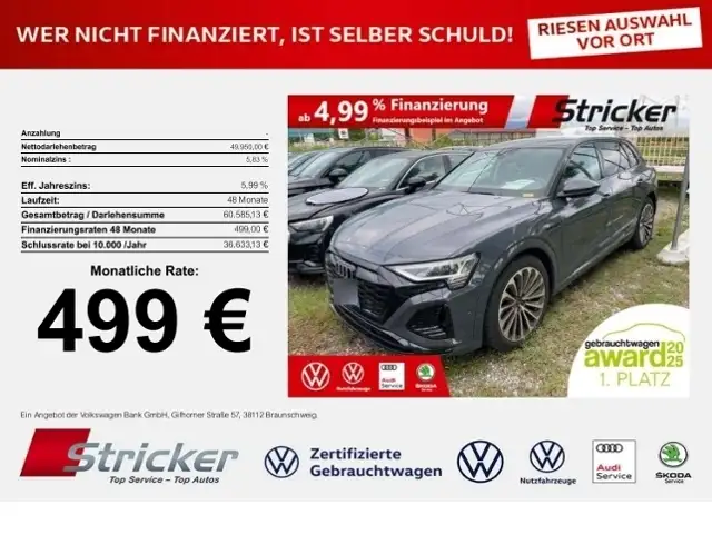 Audi Q8 e-tron 55 S-line quattro 499,-ohne Anzahlung Matrix