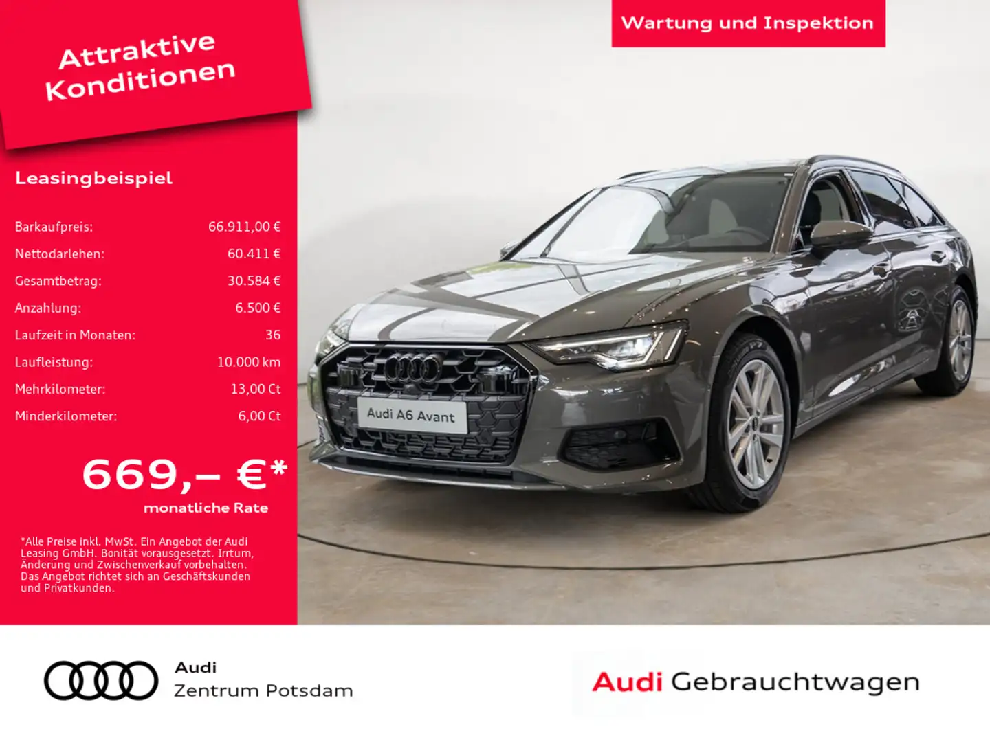 Audi A6 Avant advanced 50 TFSI e quattro B&O PANO Grau - 1
