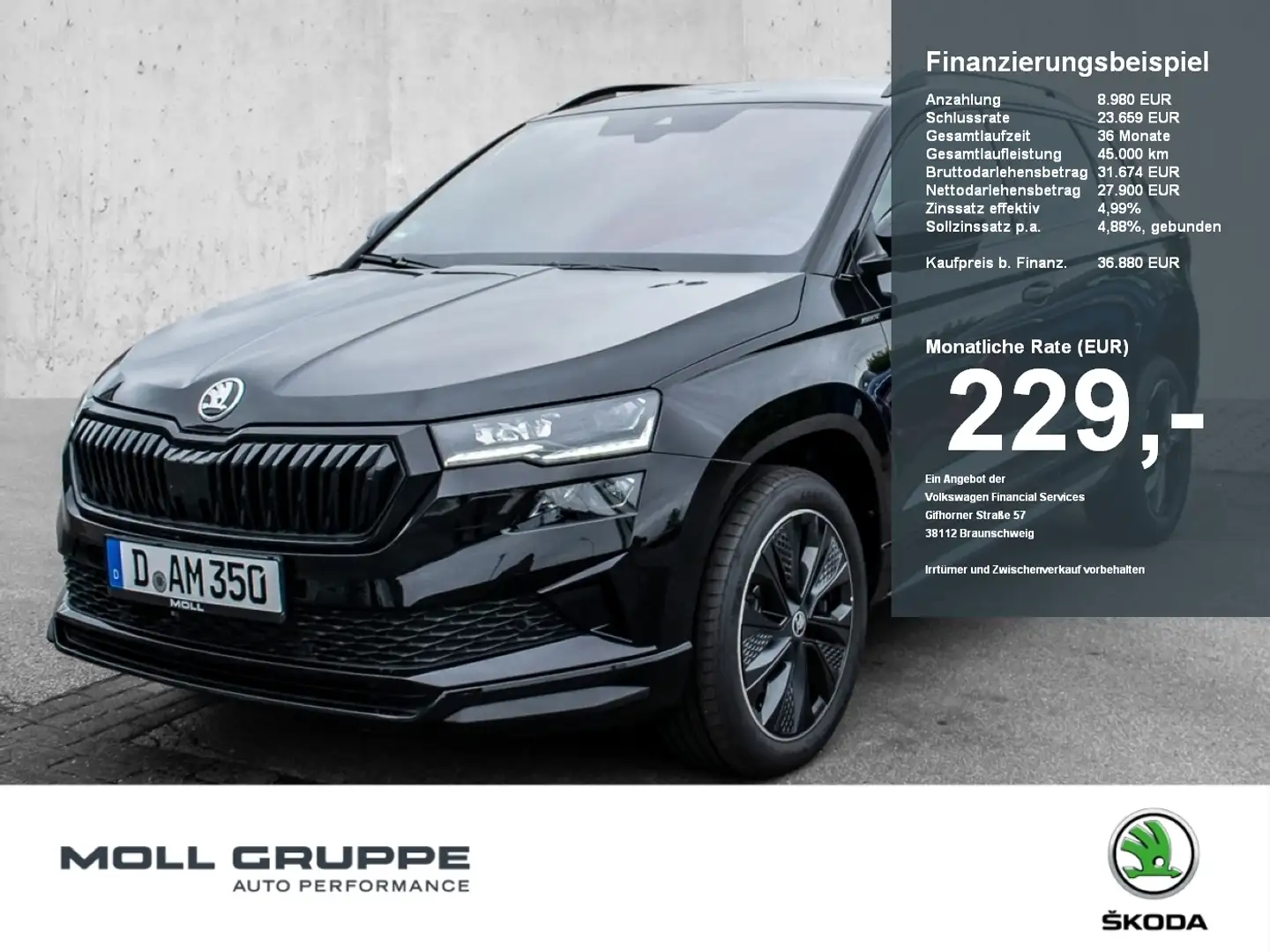 Skoda Karoq 1.5 TSI DSG Sportline AHK NAVI LED LM ACC Zwart - 1