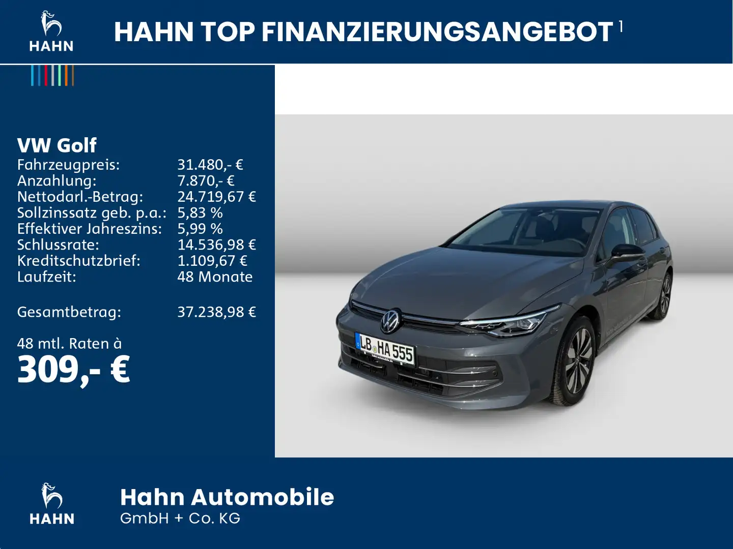 Volkswagen Golf GOAL 1,5 l eTSI 116 PS DSG Ganzjahresreifen Grau - 2