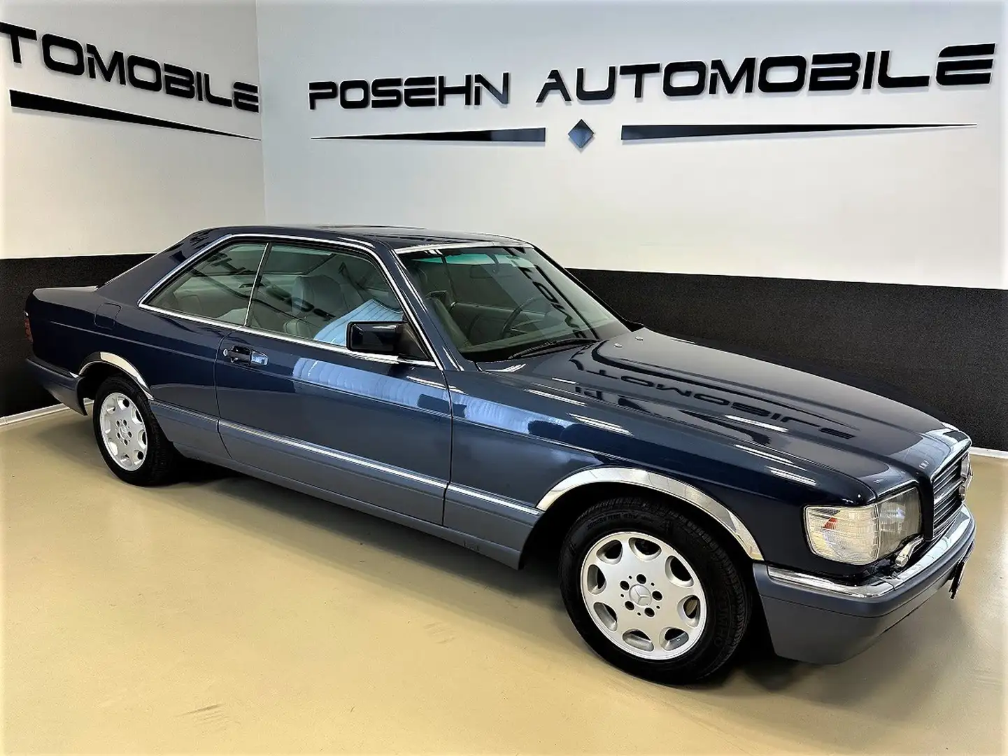 Mercedes-Benz 420 SEC V8 W126 Coupe Klima H-Zulassung Oldtimer Bleu - 1