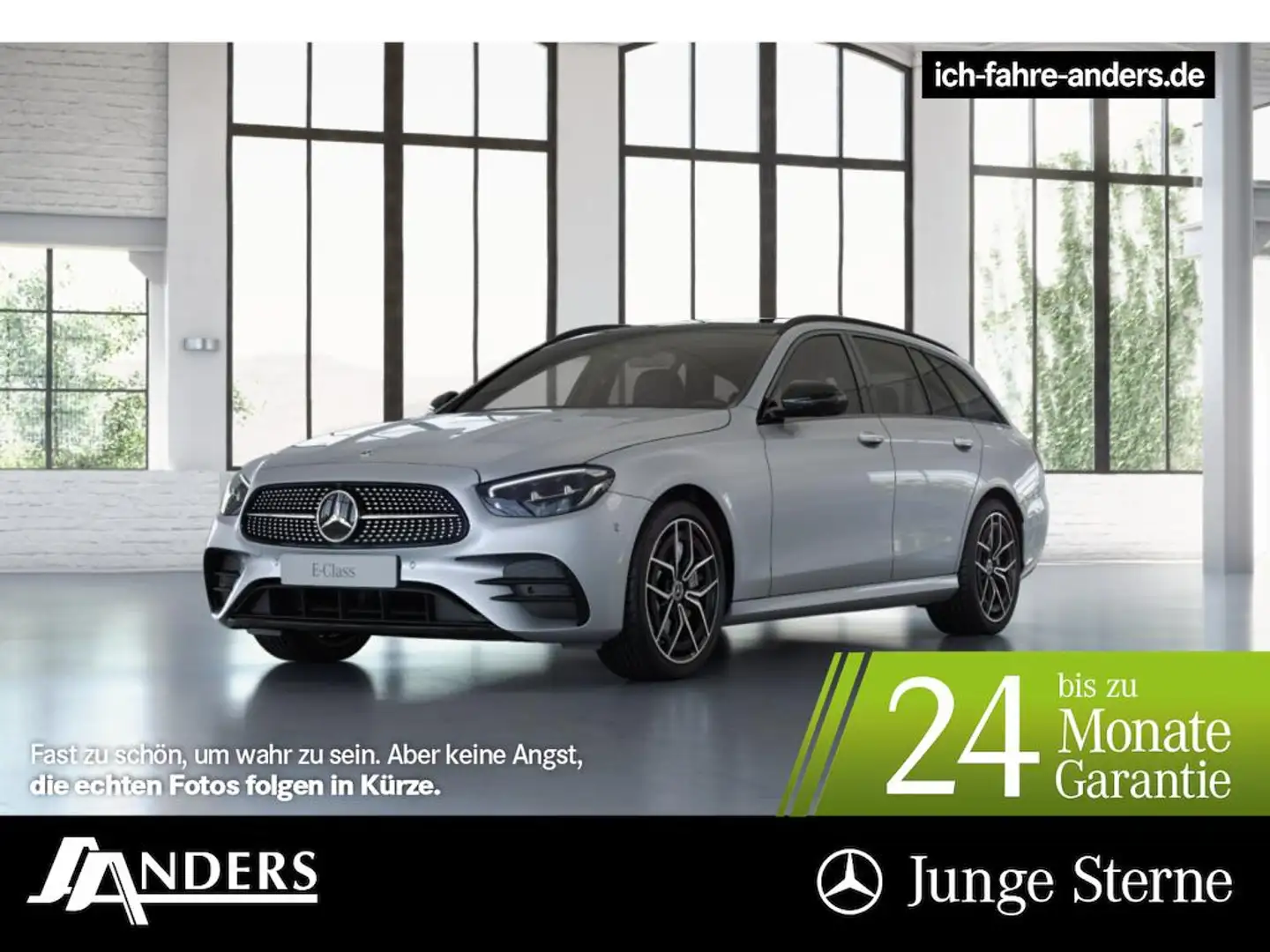 Mercedes-Benz E 400 d T 4M AMG+MBUX+Pano+Burm+Distr+AHK+Key+36 Argent - 1