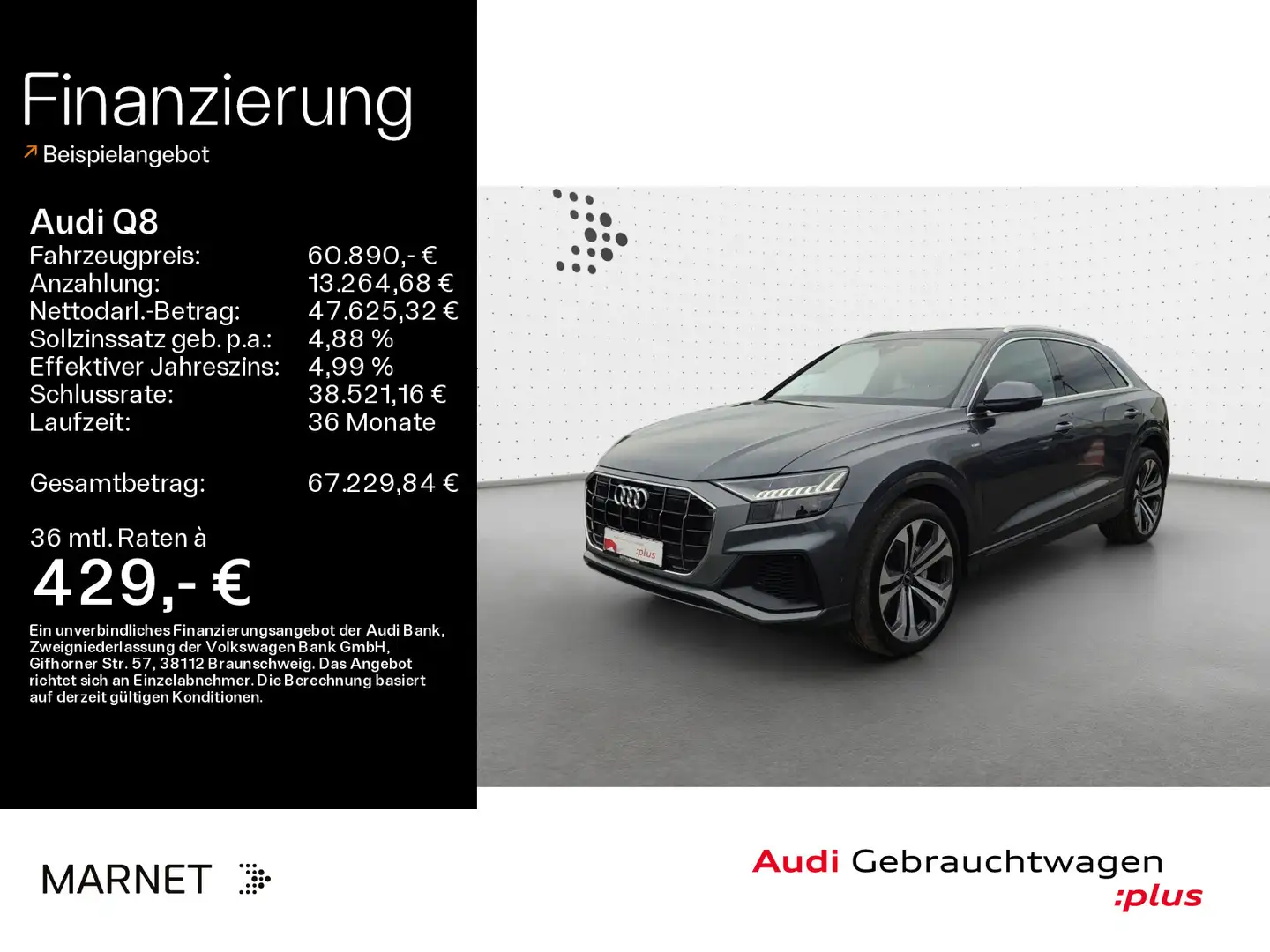 Audi Q8 SUV 55 TFSI quattro*S line*B&O*HD Matrix*AHK* Gri - 1