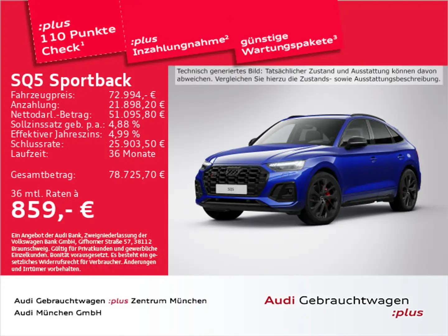 Audi SQ5 TDI tiptr. Pano/StdHzg/ACC/AHK Blau - 1