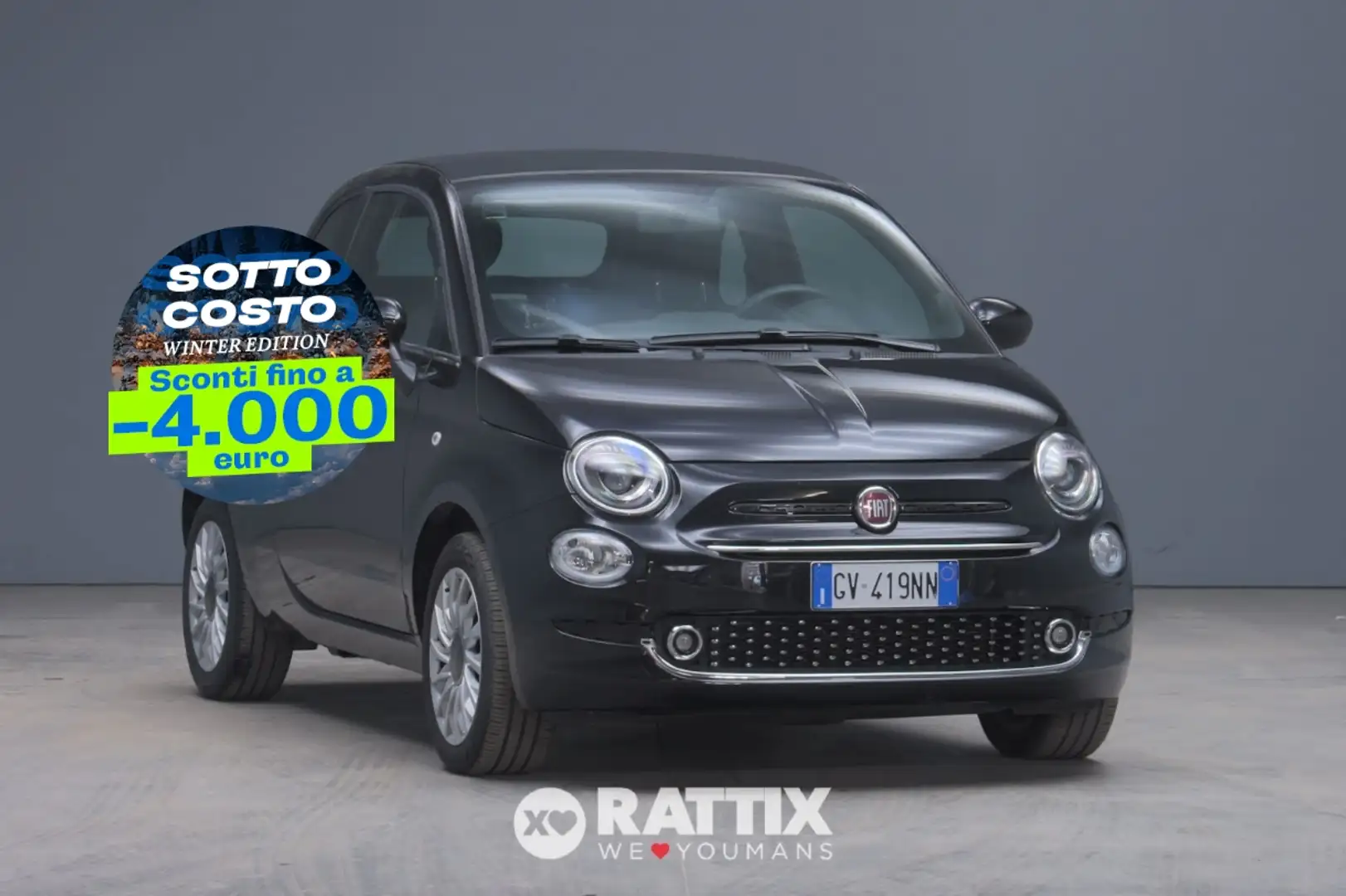Fiat 500C 1.0 Hybrid 70CV Dolcevita Чорний - 1