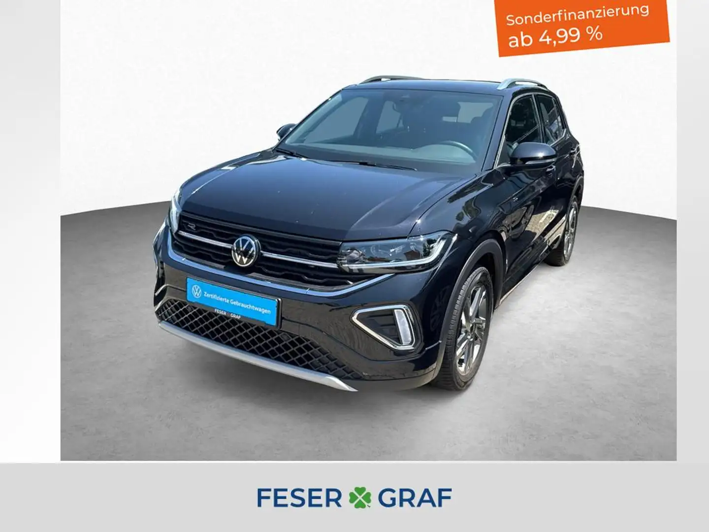 Volkswagen T-Cross R-Line 1.0l TSI 7-DSG NAVI KAMERA Schwarz - 1