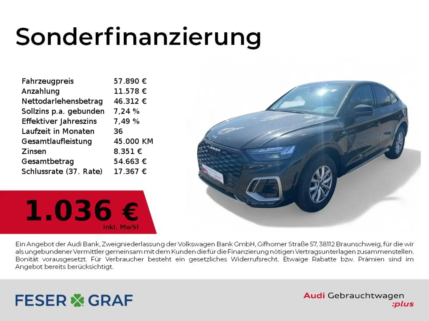 Audi Q5 Sportback S line 40 TDI quattro Matrix-LED/360°Cam Schwarz - 1